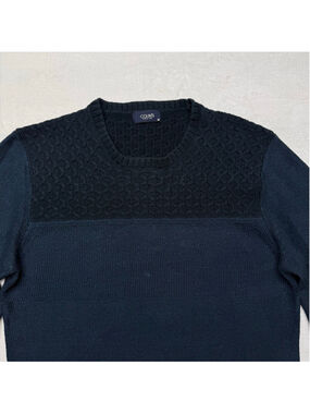 Men's Colin’s Navy Crewneck Sweater Waffle Stitch Medium